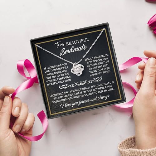 To My Soulmate Necklace For Women, Beautiful Soulmate Jewelry With Message Card and Box3