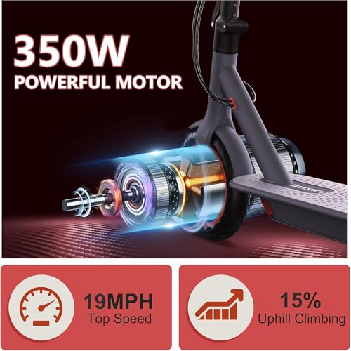 Image of Maxshot Electric Scooter, 350W /500W Powerful Motor, 19-22 MPH Max Speed, 15-28 Miles Range, Foldable escooter with Dual Braking Systems, Smart APP