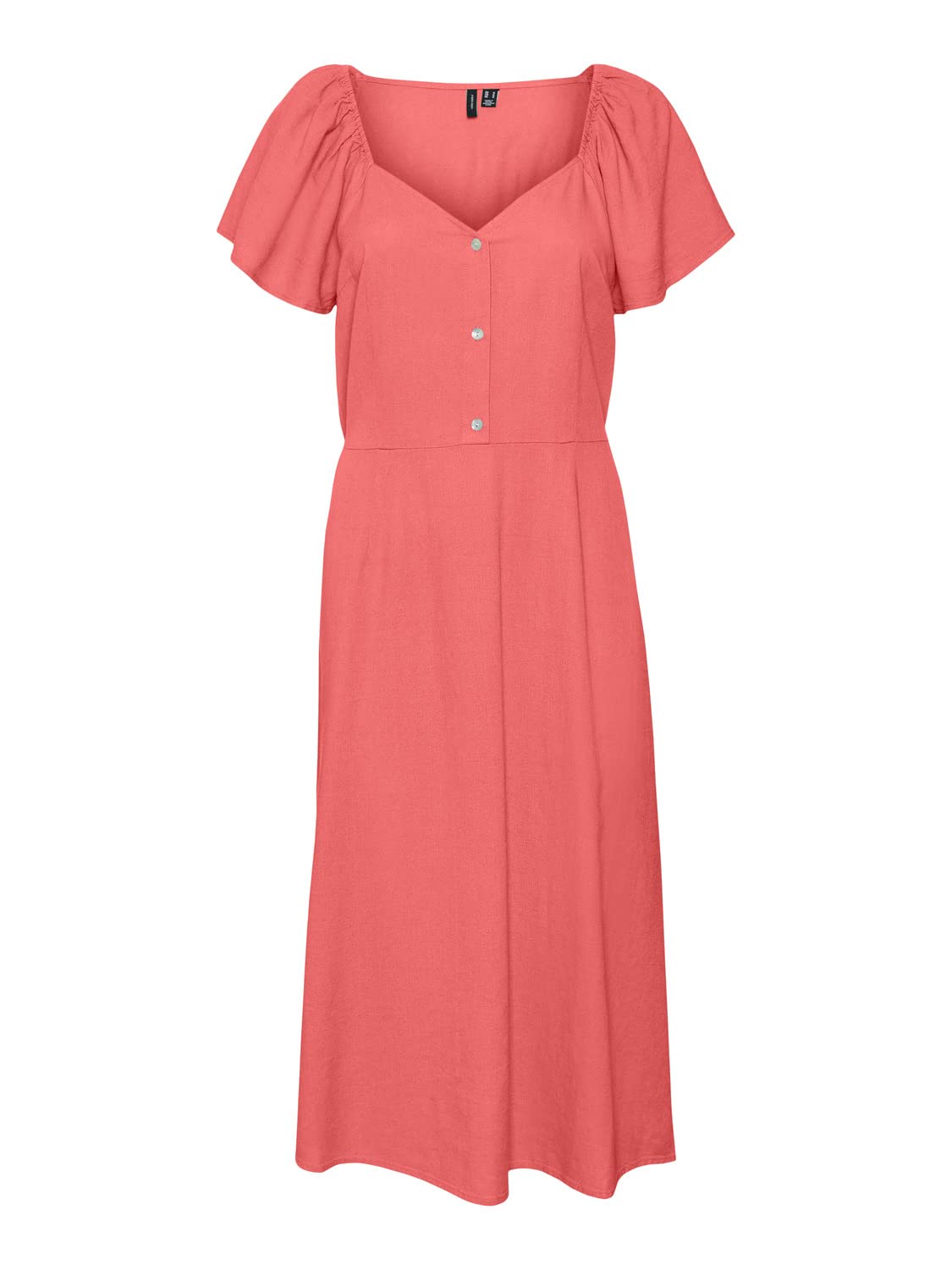 VERO MODA Female Dress VMMYMILO SS Calf Dress WVN GA, Georgia Peach, M