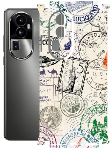 Image of AtOdds - Full Body Back Screen Guard Protector Film - Lamination Wrap Skin Sticker Compatible with Oppo Reno 10 PRO Plus | Scratchproof Matte Finish (Stamps)