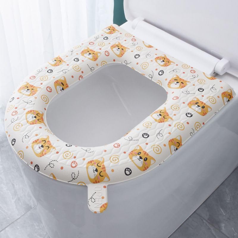 Wuyue Hua 2PCS Toilet Seat Cover, Toilet Seat Warmer, Elongated Toilet Seat Cover, Padded Toilet Seat Cushion - Image 2