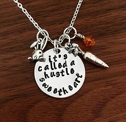 Zootopia inspired necklace-it's called a hustle-bunny necklace-officer-charm necklace-Easter Gift ideas