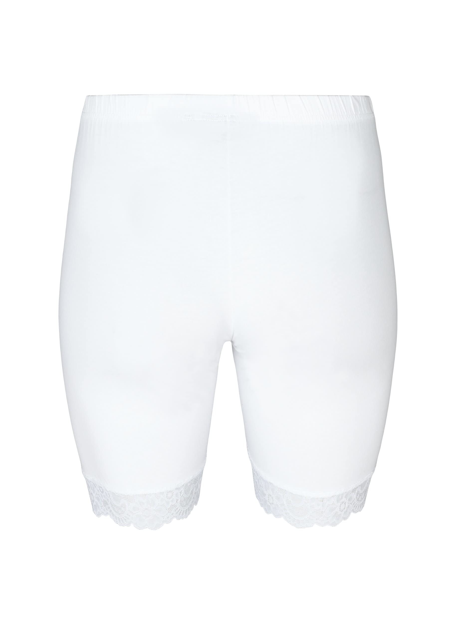 Zizzi Short de cyclisme pour femme, grandes tailles, ourlet en dentelle, taille