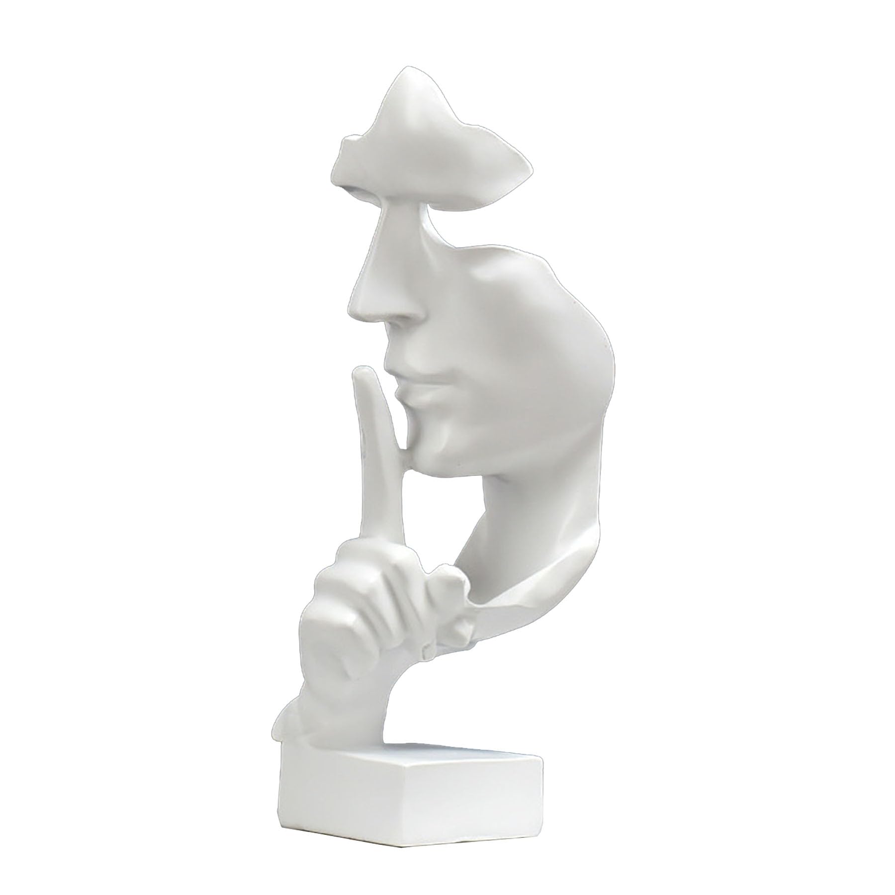 Moaobooh Escultura decorativa, moderna escultura abstracta minimalista artesanal, decoración de salón, armario de vino, dormitorio, habitación, decoración de oficina (blanco)