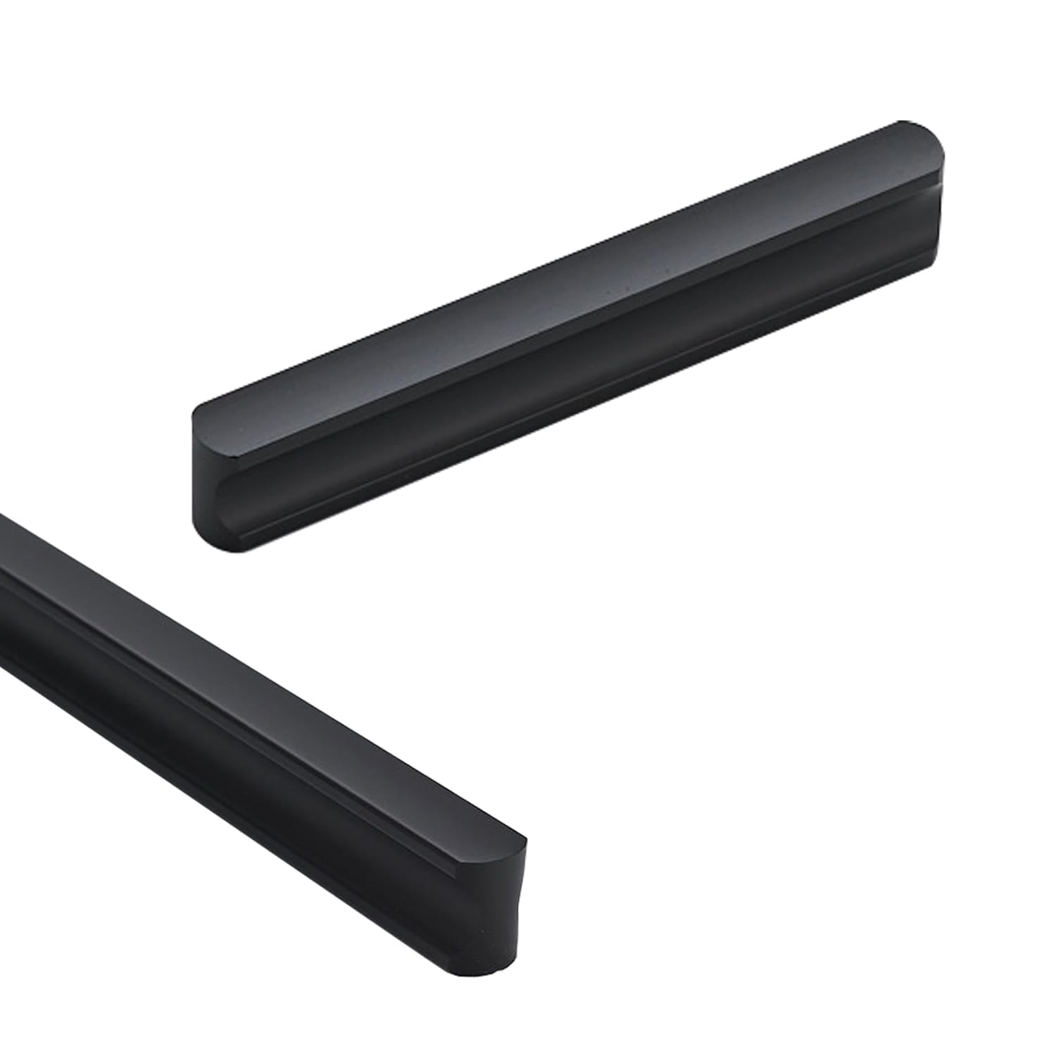 Szlxjmfl Black Kitchen Handles Modern,Hole Spacing:160mm 2 Pack Cabinet Pulls Solid Aluminum Alloy | Anodized Surface I Shaped Handle Hole Centers: 64-980Mm Drawer Pulls 160Mm/6.3In