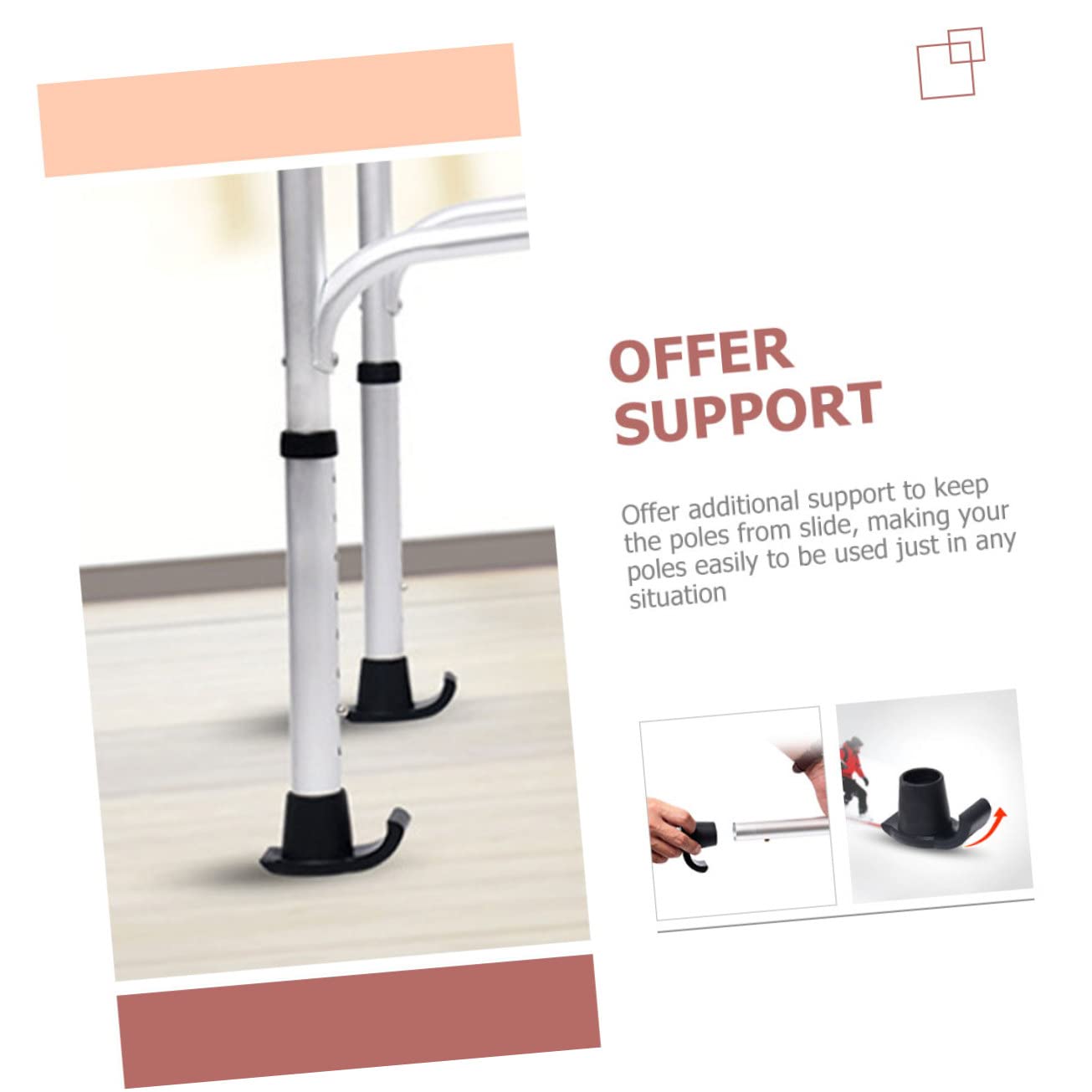 MAGICLULU Deslizadores de Esquí Antideslizantes Accesorios Prácticos para Andadores, 2 Piezas de Plástico Negro Absorción de Impactos para Caminatas Seguras