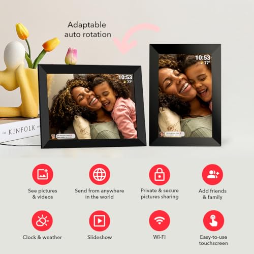 Frameo Digital Picture Frame Digital Photo Frame WiFi 32GB 10.1 inch Photo Frame 1280x800 HD IPS Touch Screen Auto-Rotat Built in 32GB Storage Share Moments Instantly via Frameo App from Anywhere - Image 3