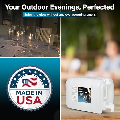 Image of Firefly Fuel Tiki Torch Fuel with Pure Odorless Formula, 5 Gallons Outdoor Lamp Oil, Long-Lasting, Clean Burning, Low Smoke for Tiki Torches, Lanterns and Outdoor Spaces