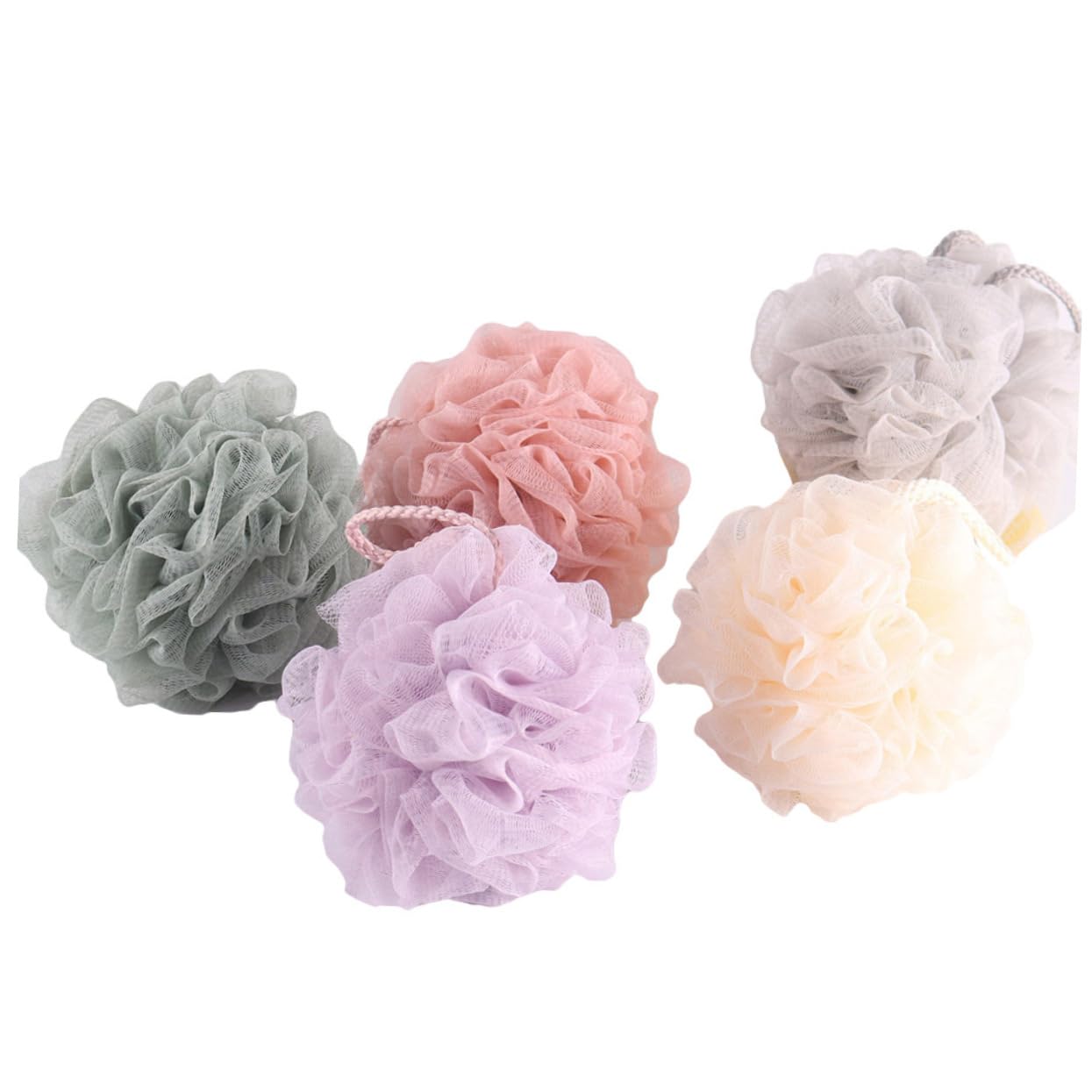 FOMIYES 5pcs Large Shower Mesh Bathing for Adults and Boy Girl Pe Material Green Khaki Beige Comfortable Bathing