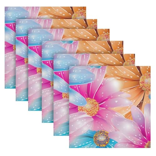 Servilletas de Tela Flores Multicolor Set x6 miniatura 2