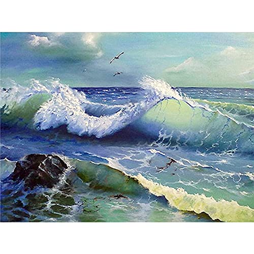 Peinture Diamant 5D Contre le Stress : Grand Kit Oiseau de Mer pour Rester Zen