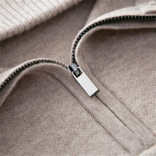 Winter Men's Wool Knitted Warm Tops Thickened Pullover Zipper Collar Sweater Outdoor Casual Tops4