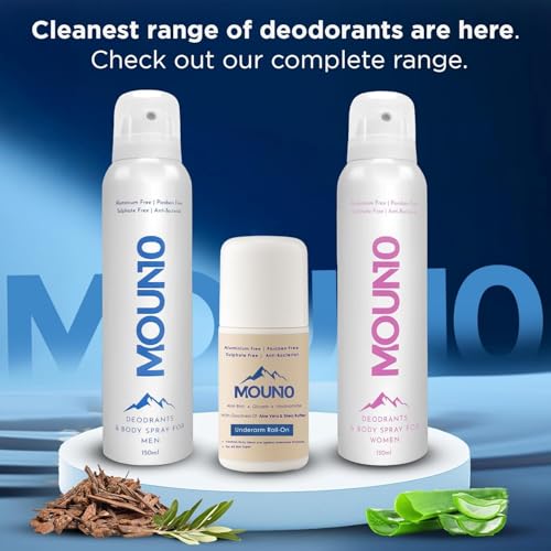 Image of Aluminum Free Body Deodorant Sprays for Men, 150ML (Pack of 3) - Paraben free, Sulphate Free & Anti-bacterial, Alpine woods fragrance, India's cleanest deo brand, only 6 ingredients, Body Spray for Men