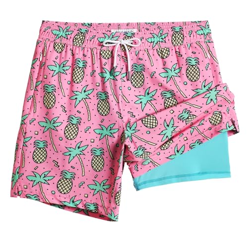 MaaMgic 2 in 1 Badehose für Herren mit Kompression Innenhose | 7" Schnelltrocknend Badeshorts Männer 4 Way Stretch Board...