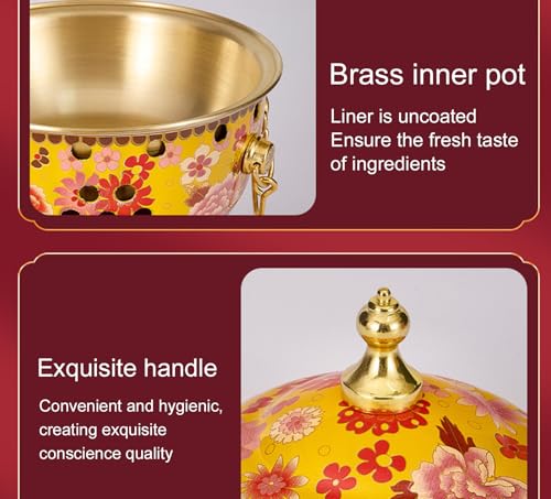 Olla pequeña para fondue de cobre tradicional chino miniatura 4