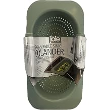 Joie Expandable Sink Colander, Over the Sink Strainer, Fits Most Standard Sinks, Expands to 17 in Green