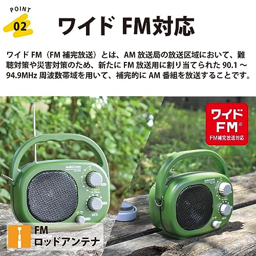 Radio portátil OHM RAD-H395N AM/FM resistente IP66 verde miniatura 3