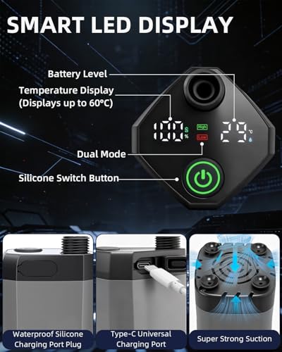 Ducha portátil 2026 con calentador para camping, bomba recargable con batería 6000mAh y pantalla LED, 3 modos de rociado, cubo plegable de 5 galones, ducha exterior para viaje, RV, baño de mascotas y lavado de autos miniatura 3