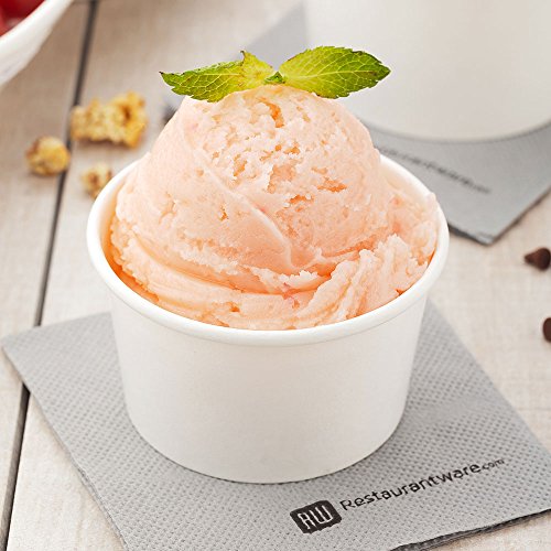Image of Restaurantware Coppetta 3-Ounce Dessert Cups, 50 Disposable Ice Cream Cups - Lids Sold Separately, Heavy-Duty, White Paper Frozen Yogurt Bowls, For Hot And Cold Foods, Perfect For Gelato Or Mousse