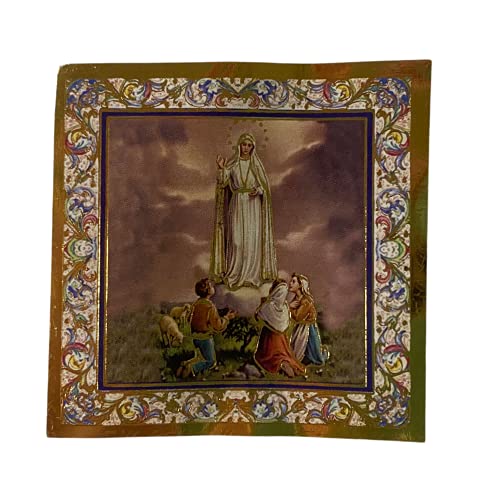 Estatua Lady of Fatima 1.5 pulgadas tono plata miniatura 2
