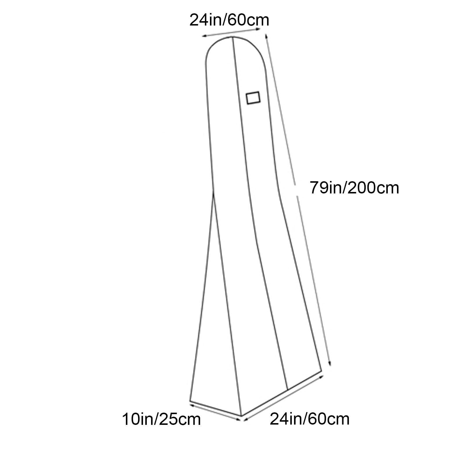 Custodia Copriabiti Antipolvere da Sposa, Traspirante e Trasparente Custodie per Abiti, Abiti da Sera, Completi, Cappotti(24x10x79in/60x25x200cm)