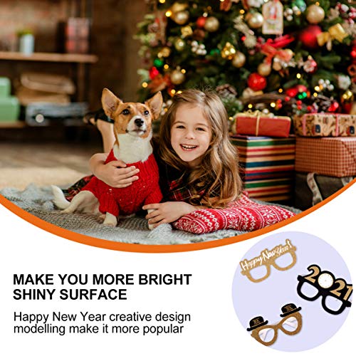 KESYOO 9Pcs 2021 óculos de Sol de Ano Novo óculos de Papel de Ano Novo óculos de Decoração Extravaga