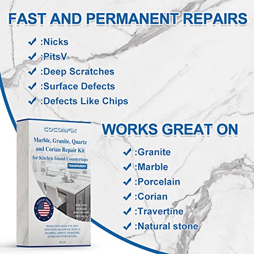 image for cocomfix Quartz Countertop Chip Repair Kit. Marble and Granite Repair 