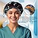 DELORIGIN Dragonfly Bouffant Scrub Caps Cotton Nurse Scrub Hats With Button and Sweatband Adjustable Surgical Caps Working Caps for Women Men Nursing Cooking Housework Head Cover One Size Fits All