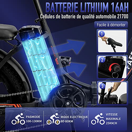 Fafrees F20 Fat Tire E-bike 20 inch, 250 W met 36 V 16 Ah wisselaccu, opvouwbare City E-bike 25 km/u, mountainbike met… - Afbeelding 4