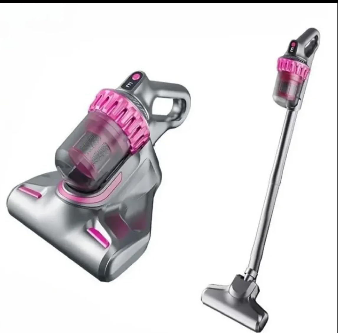 Generico Aspirapolvere Senza Fili 2-in-1 con Aspirabriciole Portatile, Scopa Elettrica Ricaricabile Potente e Leggera, Grigio e Rosa