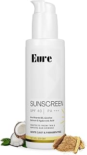 Eure Sunscreen SPF 40 & PA+++ | No white cast | Protect From Tan & Repair Sun Damage With Pro Vitamin B5, Licorice Extract Price In India