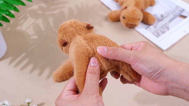 Imanes de felpa Capybara 2 piezas 15 cm marrón miniatura 7