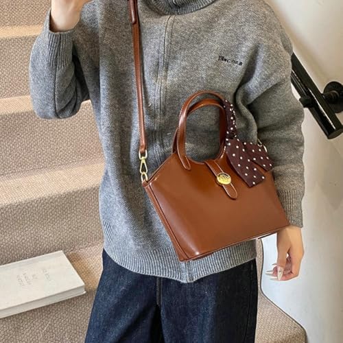 Women’s Convertible Top Handle Bag for All-season Capacity Retro Stylish PU Leather Shoulder Bag for Trendy 20252