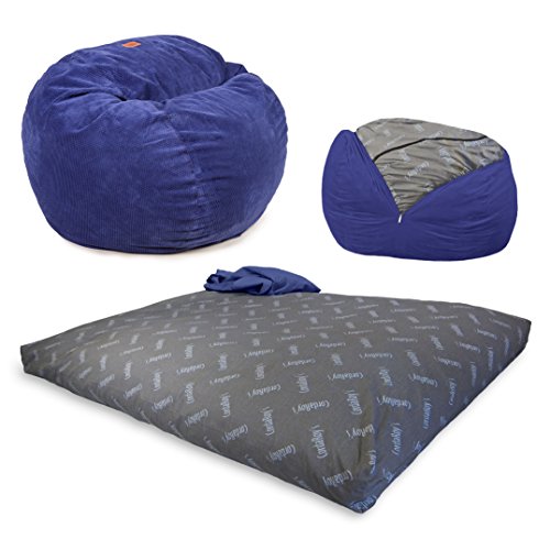 CordaRoy's - Navy Chenille Convertible Bean Bag Chair - Full