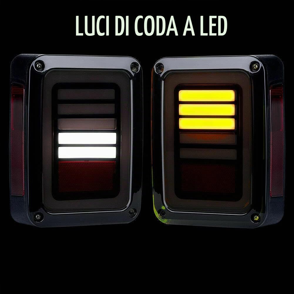 Baceyong - 2 luci posteriori per auto Euro versione 9-32V, LED sinistra e destra, luci di stop per frecce per Wrangler JK 07-17