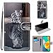 TOUCASA for Galaxy M32 4G / F22 Case, Creative Painted Wallet Case PU Leather Flip Magnetic Colourful Kickstand Card Slots Folio Protection Case for Samsung Galaxy M32 4G / F22 (Cat Tiger)