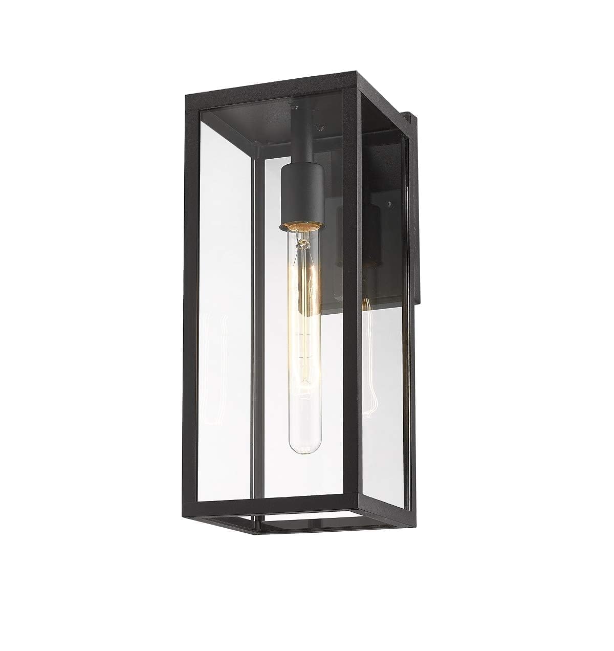 Photo 1 of Bestshared Outdoor Wall Sconce Lights,15 Inch Exterior Wall Lantern with Clear Glass, Black Porch Sconce Lighting,Weather Resistant Outdoor Lights for House Garage Doorway Patio, E26 Socket (1 Pack)