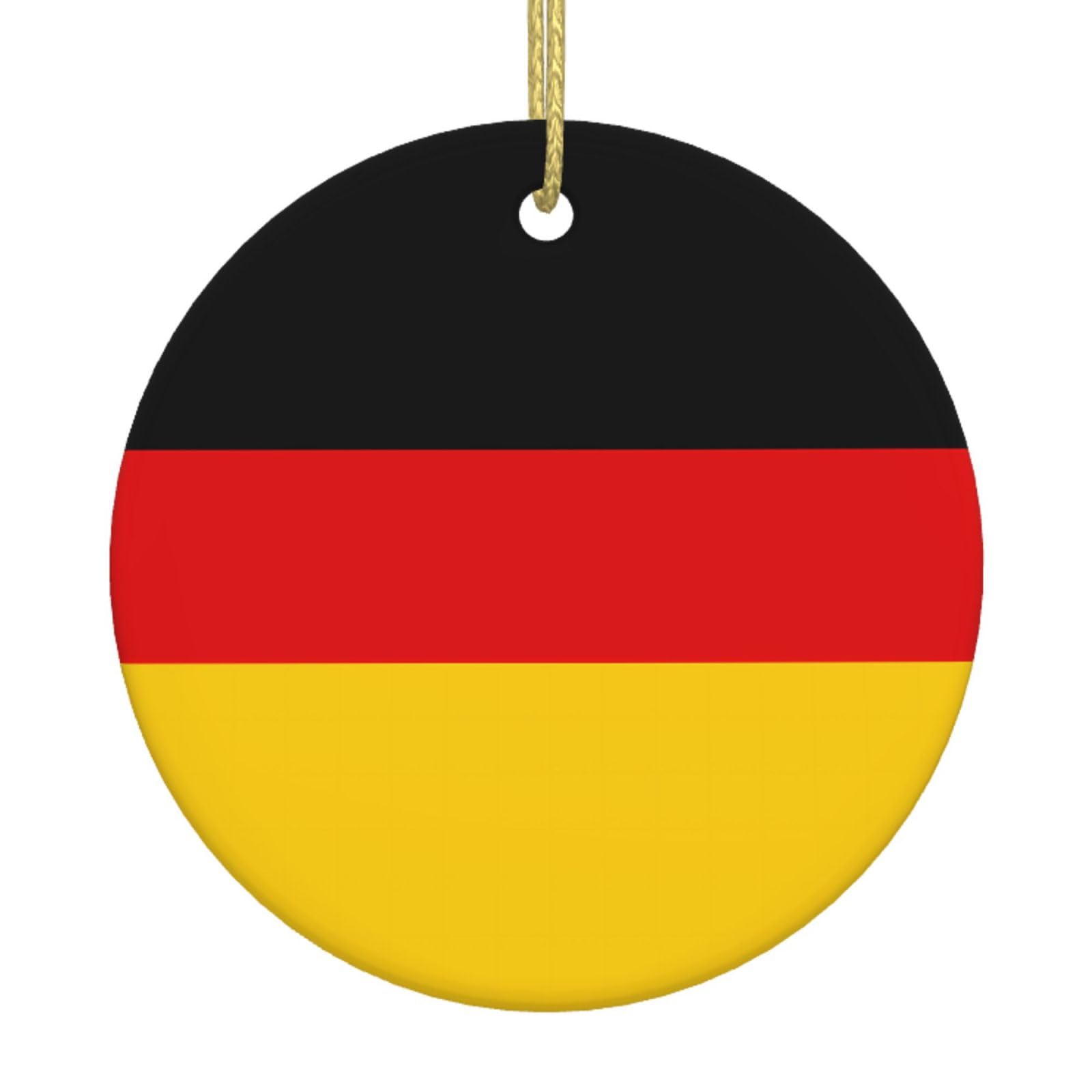 German Flag Printed Christmas Tree Ceramic Ornaments Holiday Decoration Christmas Unique Pendant for Christmas Party