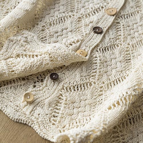 Chalecos de crochet para mujer con cuello en V y botones 8