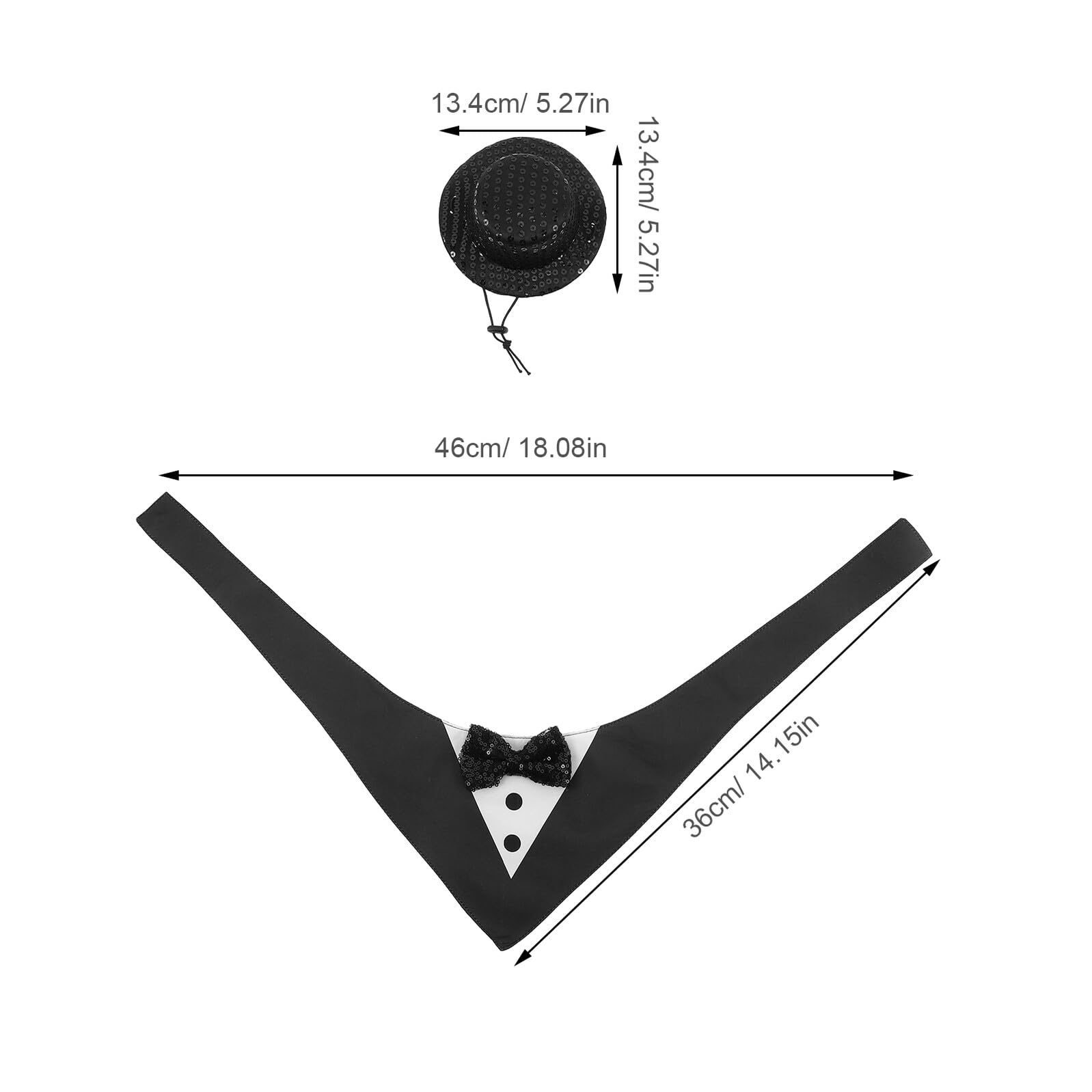 Costume Smoking pour Chiot Noir en Polyester 1 Set M Halloween