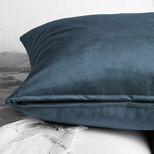 Image of HPD Half Price Drapes Cushion Cover 18 x 18 Heritage Plush Velvet - VPYC-161258-CC18PR - Pair, London Blue