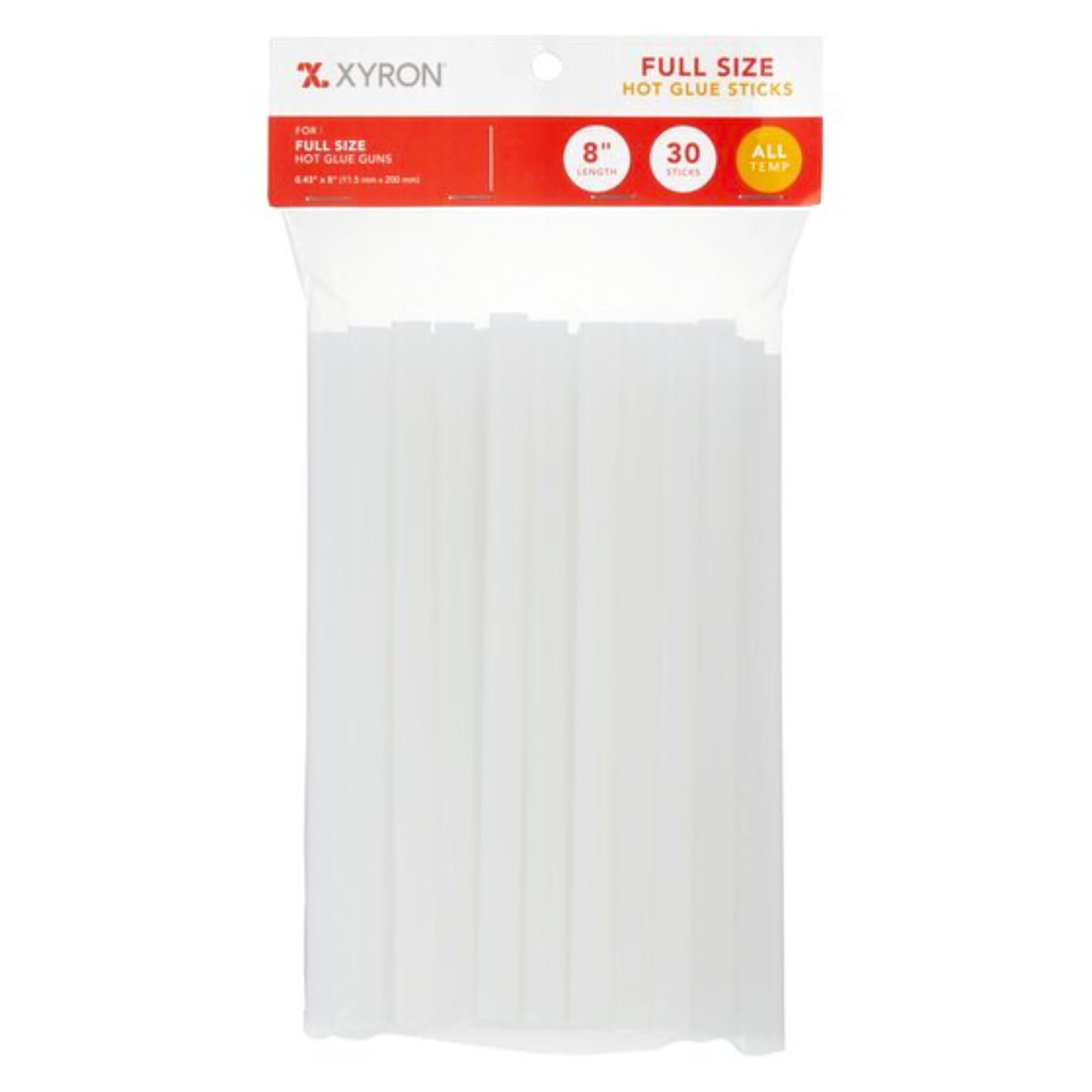 Xyron Full Size Hot Glue Sticks: 8 in. (Clear) / 30 count