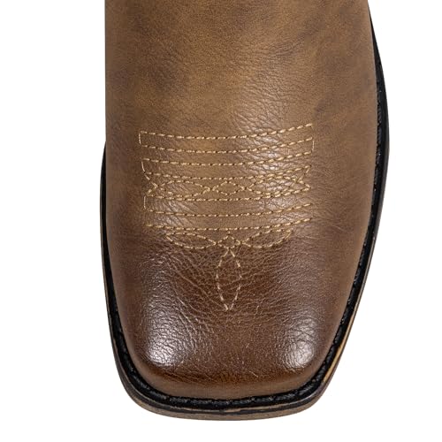 Image of SheSole Women's Wide Calf Cowboy Boots Square Toe Plus Size Cowgirl Boots Western Style Comfortable Low Heel