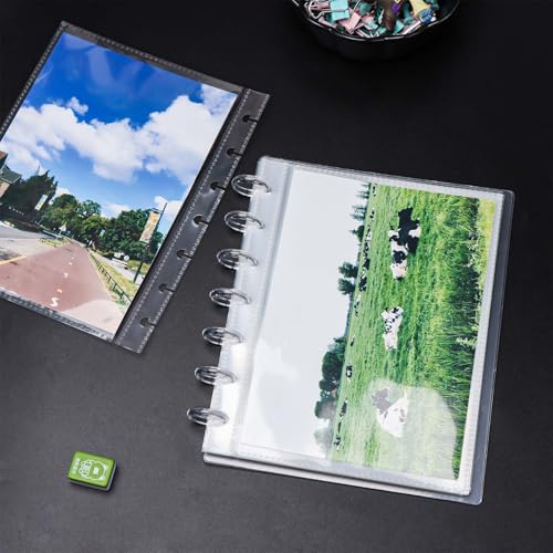 Álbum de fotos anillado A5 NatSumeBasics, cubierta transparente de PP + 20 sobres de 5x7 pulgadas miniatura 6