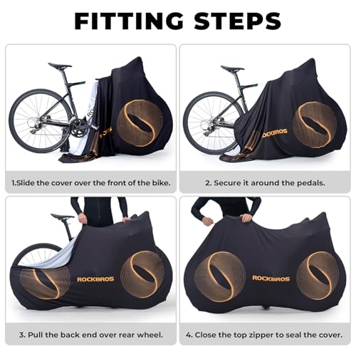 Funda para bicicleta ROCKBROS Indoor de alta elasticidad para rueda de bicicleta, protectora para uso exterior miniatura 4