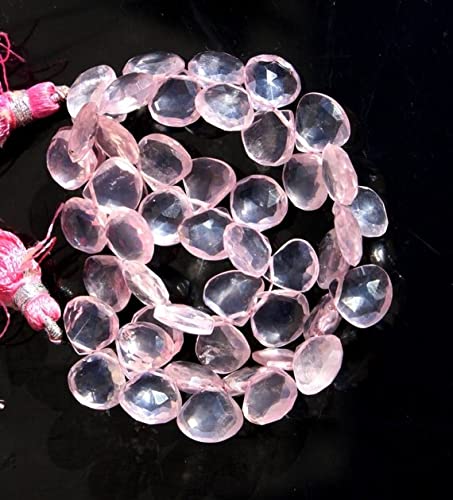 Perles quartz rose véritable en cœur facetté pour haute joaillerie
