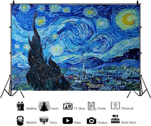 Fondos Fotográficos Vinilo 10x6.5ft Van Gogh Estrella miniatura 2