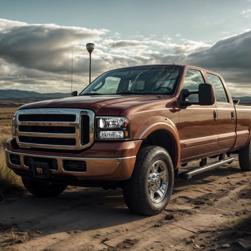 LEDKINGDOMUS Headlight Assembly, DOT-certified, Compatible with 2005 2006 2007 Ford F250 F350 F450 F550 Super Duty/05 Ford Excursion Headlamp Replacement Black Housing Amber Reflector Clear Lens by LEDKINGDOMUS - Image 5