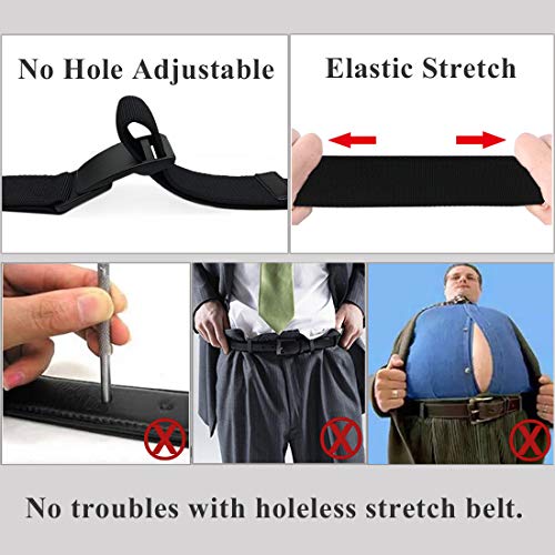 Image of WYuZe Men's Military Tactical Web Belt, Casual Nylon Webbing with No Metal Buckle