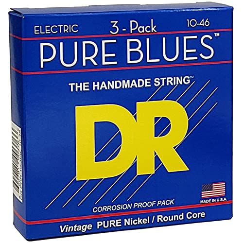 DR Strings PHR-10 Pure Blues Lot de 3 cordes pour guitare électrique 10-46, PHR-10-3PK - Les Beatles, Paul McCartney, John Lennon, RIngo Starr, George Harrison DR Strings PHR-10 Pure Blues Lot de 3 cordes pour guitare électrique 10-46, PHR-10-3PK – Image 3